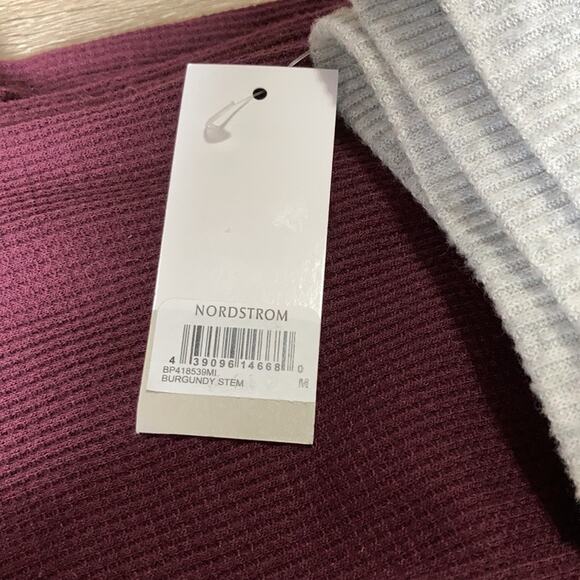 BP. Thermal Leggings size M NWT New Long John Style Burgundy Gray trim - Picture 9 of 10